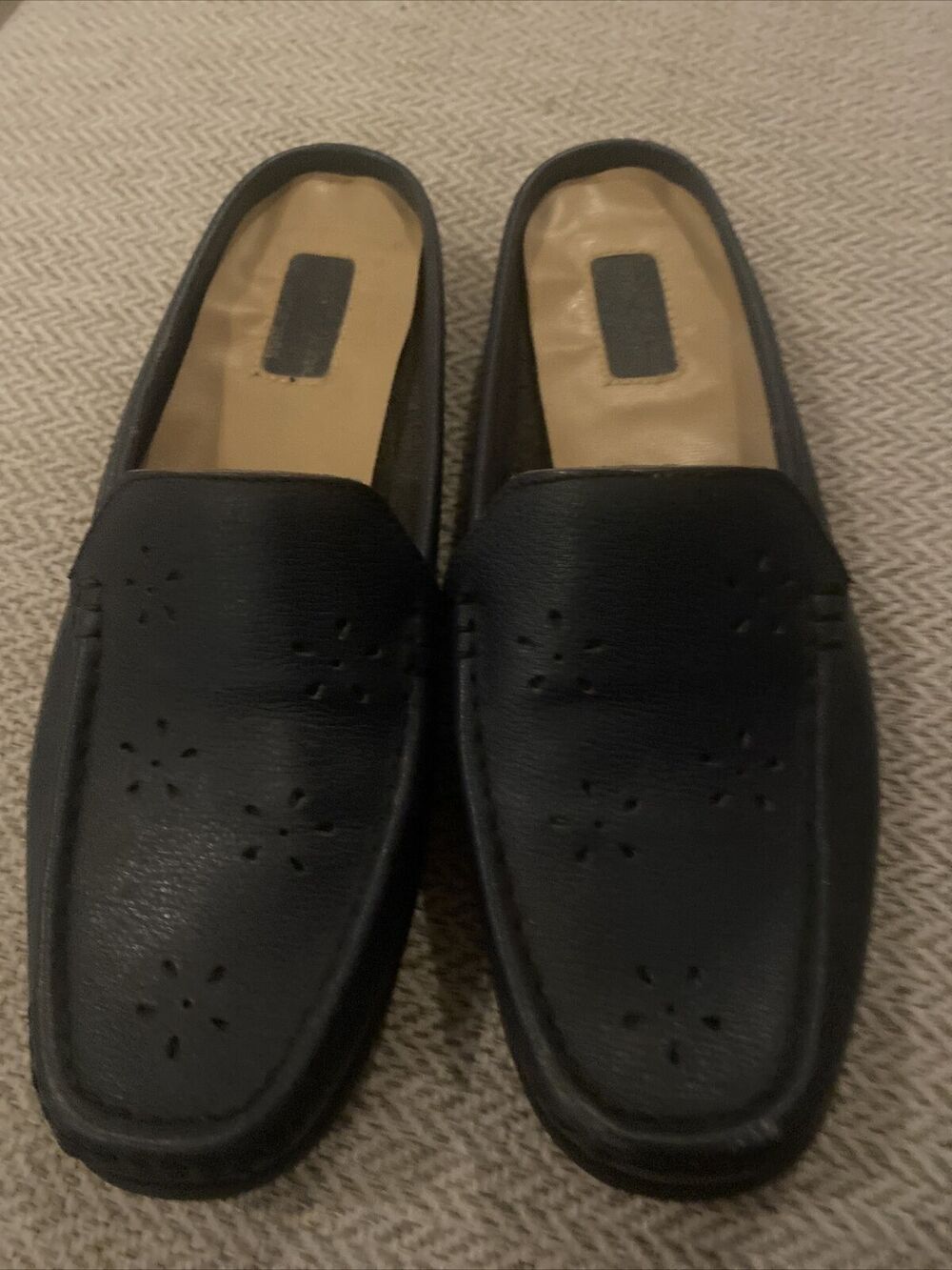 Duck Head Women's Flat Mule Size 8.5 AA Blue Leather Comfy Slip On Casual Work